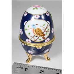 FABERGE EGG TRINKET BOX & 925 STERLING SILVER