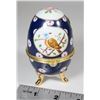 Image 1 : FABERGE EGG TRINKET BOX & 925 STERLING SILVER