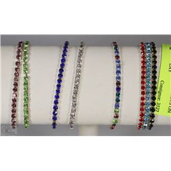 CZECH RHINESTONE BRACELETS ON LEATHER DISPLAY
