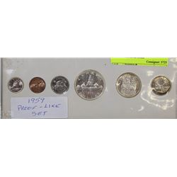 1959 COLLECTIBLE SET OF COINS INCL DOLLAR & HALF