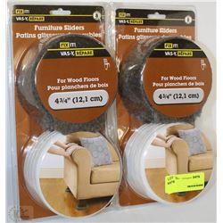 2 PACKS OF FIZ IT FURNITURE SLIDERS