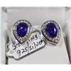 Image 1 : 925 STERLING SILVER EARRINGS PURPLE CUBIC STONE