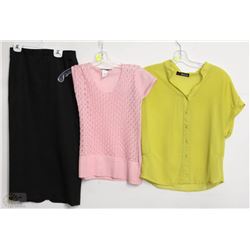 LOT OF 3 PIECES OF WOMENS CLOTHING UNKNOWN SIZE