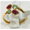 Image 1 : #1-22KT YELLOW GOLD RUBIES & EMERALDS RING