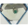 Image 2 : #2-14KT WHITE GOLD EMERALD & DIAMOND PENDANT