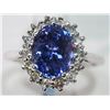 Image 1 : #4-14KT WHITE GOLD TANZANITE & DIAMOND RING