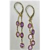 Image 1 : #9-14KT YELLOW GOLD PINK SAPPHIRE EARRINGS