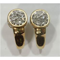 #13-10KT YELLOW & WHITE GOLD DIAMOND EARRINGS