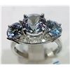 Image 1 : #14-14KT WHITE GOLD TANZANITE & DIAMOND RING