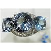 Image 2 : #14-14KT WHITE GOLD TANZANITE & DIAMOND RING