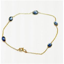 #18-14KT YELLOW GOLD SAPPHIRE BRACELET