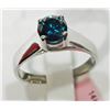 Image 1 : #19-14KT WHITE GOLD BLUE DIAMOND RING SIZE 7.5