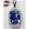 Image 1 : #21-14KT WHITE GOLD TANZANITE & DIAMOND PENDANT