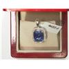 Image 2 : #21-14KT WHITE GOLD TANZANITE & DIAMOND PENDANT