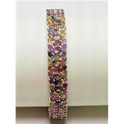 #22-STERLING SILVER GEMSTONE BRACELET