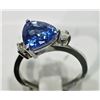 Image 2 : #23-14KT WHITE GOLD TANZANITE & DIAMOND RING