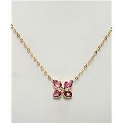 #24-10KT YELLOW GOLD SAPPHIRE & DIAMOND NECKLACE