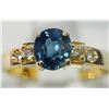 Image 1 : #27-14KT YELLOW GOLD SAPPHIRE & DIAMOND RING