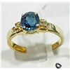 Image 2 : #27-14KT YELLOW GOLD SAPPHIRE & DIAMOND RING