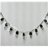 Image 1 : #29-14KT WHITE GOLDBLUE &WHITE SAPPHIRE NECKLACE