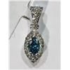 Image 1 : #33-14KT WHITE GOLD BLUE & WHITE DIAMOND PENDANT