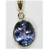 Image 1 : #37-14KT YELLOW GOLD TANZANITE & DIAMOND PENDANT