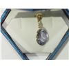 Image 2 : #37-14KT YELLOW GOLD TANZANITE & DIAMOND PENDANT