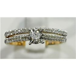 #42-10KT Y&W GOLD DIAMOND ENGAGEMENT RING SET
