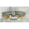 Image 1 : #42-10KT Y&W GOLD DIAMOND ENGAGEMENT RING SET