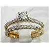 Image 2 : #42-10KT Y&W GOLD DIAMOND ENGAGEMENT RING SET