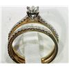 Image 3 : #42-10KT Y&W GOLD DIAMOND ENGAGEMENT RING SET