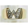 Image 1 : #46-10KT Y&W GOLD "W" SHAPE DIAMOND MEN'S RING