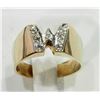 Image 2 : #46-10KT Y&W GOLD "W" SHAPE DIAMOND MEN'S RING