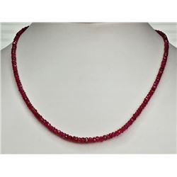 #49-14KT YELLOW GOLD RUBY NECKLACE