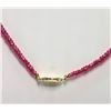 Image 2 : #49-14KT YELLOW GOLD RUBY NECKLACE