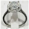Image 2 : #50-14KT WHITE GOLD DIAMOND RING SIZE 6.5-