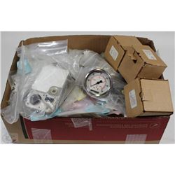 BOX OF ASSORTED SPEEDAIRE COMPRESSOR PARTS