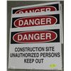 Image 1 : LOT OF DANGER CONSTRUCTION SITE SIGNS
