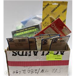 BOX WITH ASSORTED MILLER PARTS, MILLER HARNESS