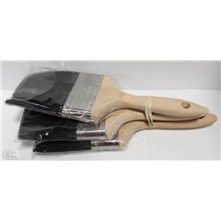 LOT OF THREE 4" BRISTLE PAINT BRUSHES