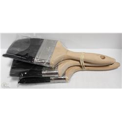 LOT OF THREE 4" BRISTLE PAINT BRUSHES