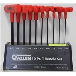 ALLEN 10PC T-HANDLE HEX KEY SET