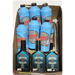 BOX OF KLEENFLO EMISSION CONTROL CLEANERS & AMR
