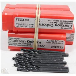 LOT OF 4 #22 DR12222 DRILL BITS