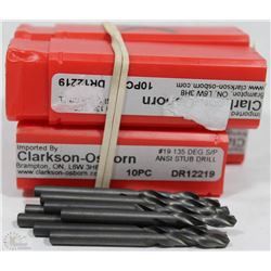 LOT OF 4 #19 DR12219 DRILL BITS