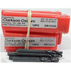 LOT OF 4 #20 DR12220 DRILL BITS