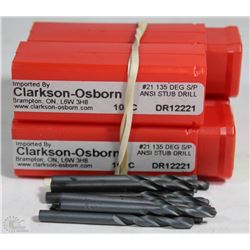 LOT OF 4 #21 DR12221 DRILL BITS