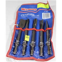 WESTWARD 5 PCE AIR IMPACT CHISEL SET