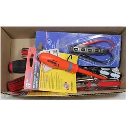 BOX WITH ASSORTED HAND TOOLS