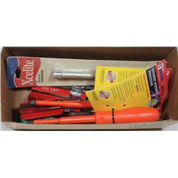 BOX WITH ASSORTED HAND TOOLS